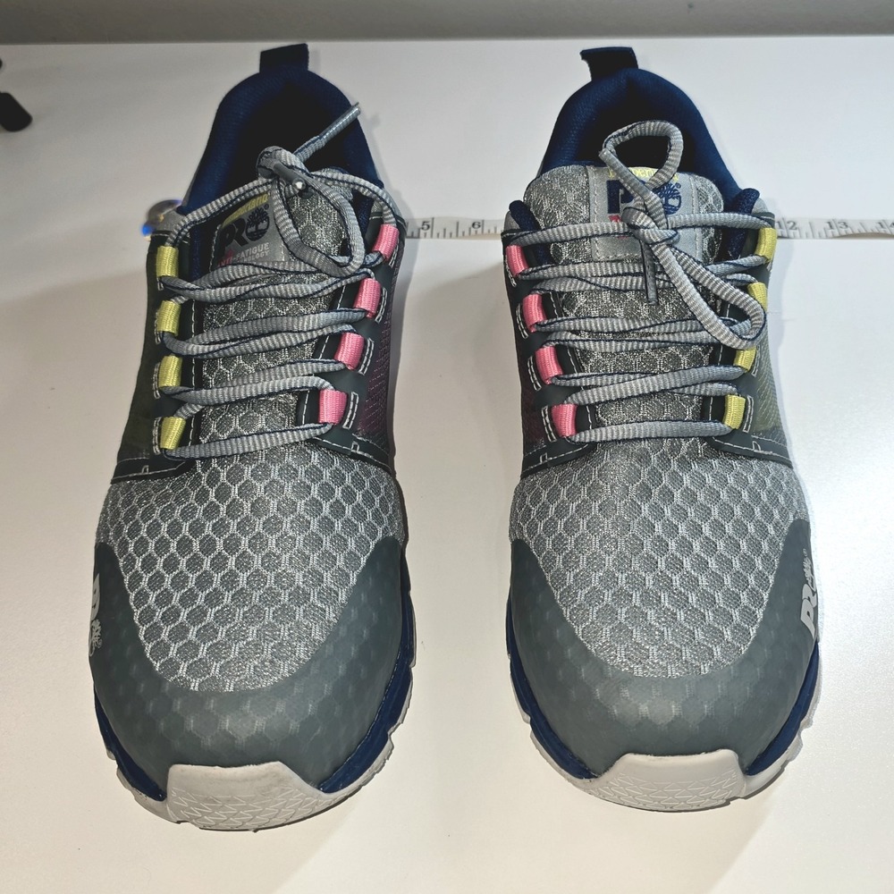 Timberland Pro Women Safety Toe Work Shoes Size 7 M Gray Pink Yellow EH F/C